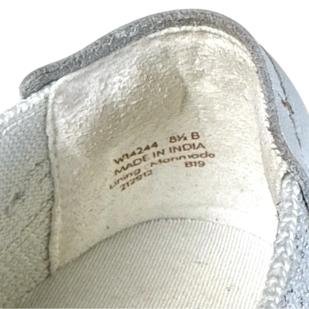 Cole Haan Gray Neutral Knit Silver Threaded Espadrille Slip Ons Size 8.5